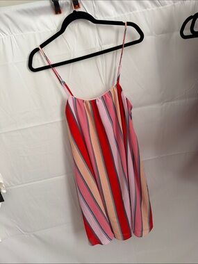 Striped Spaghetti Strap Sundress in Pink & Red